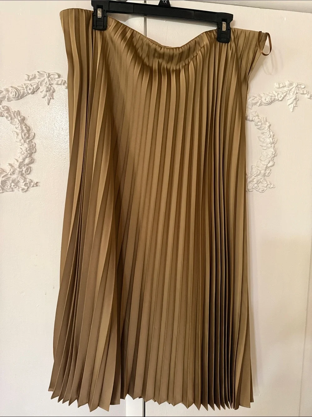 J. Crew Camel Pleated Midi Skirt
